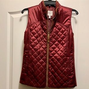 Ruby-colored Puffer Vest